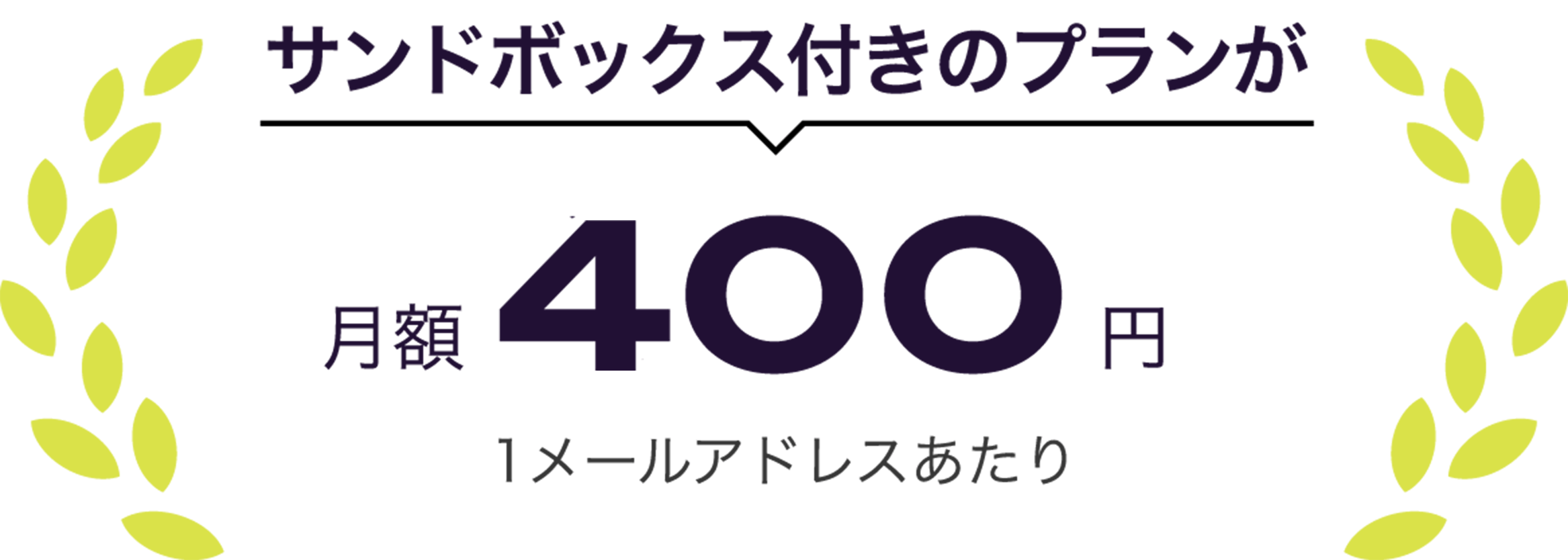 サンドボックス付きのプランが 月額400円 1メールアドレスあたり